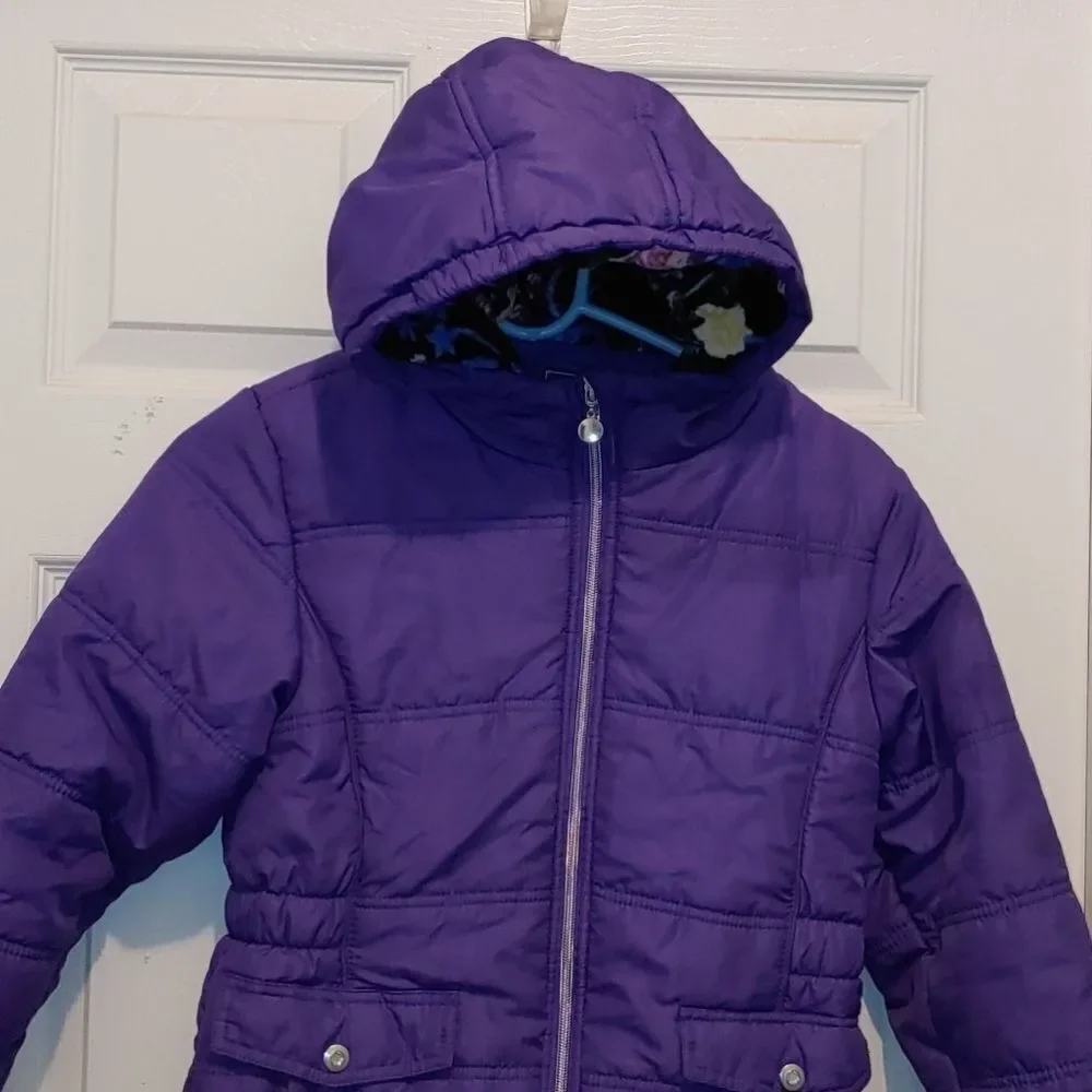 R 1881 By S. Rothschild purple hooded puffer coat